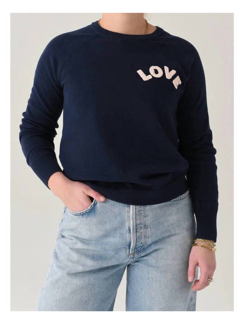 J. Society Black 'Love' Crewneck Sweater - Women's Scoop/Crew